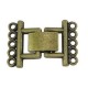 Metal clip / fold over clasp ± 24x17mm 2x5 strand Antique bronze